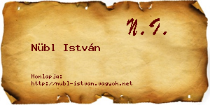 Nübl István névjegykártya